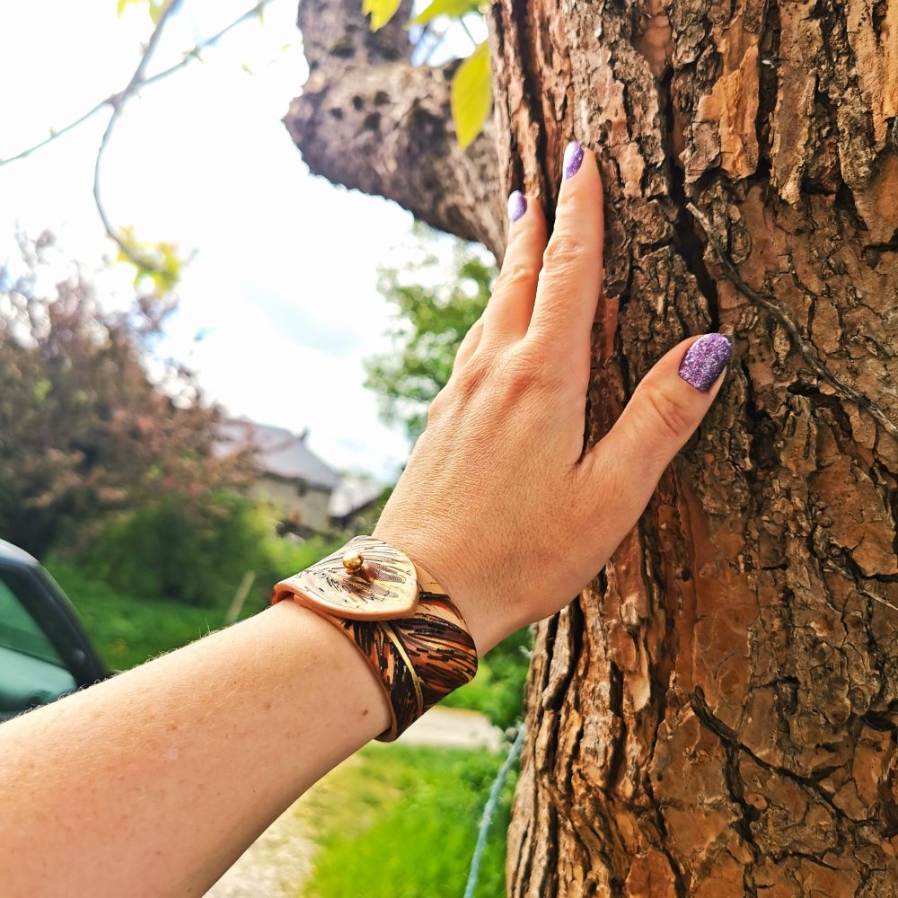 BRACELET CUIR PLUME BOHEME BOHO AIGLE NATIF