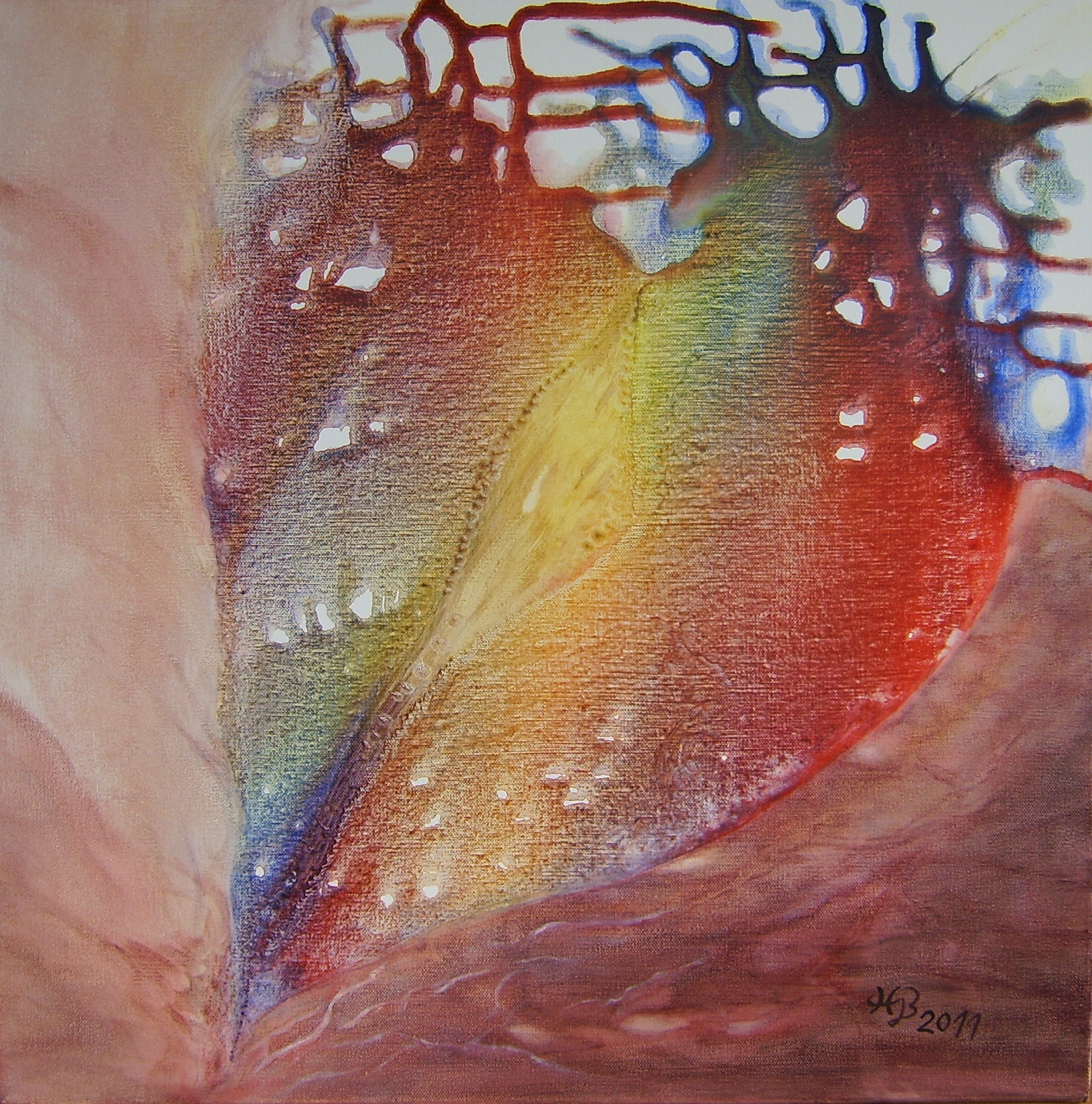 Herz - Energiefluss, 2011, Acryl, 60 x 60 cm