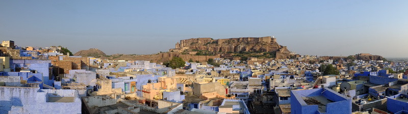 Het Mehrangarh fort in Jodhpur (de blauwe stad)