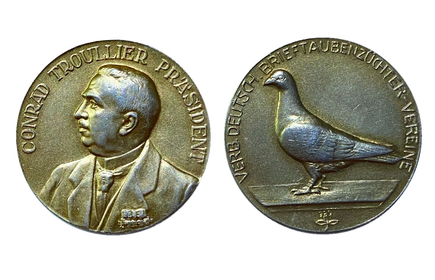 Medaille in Silber vergoldet mit Präsident Conrad Troullier 