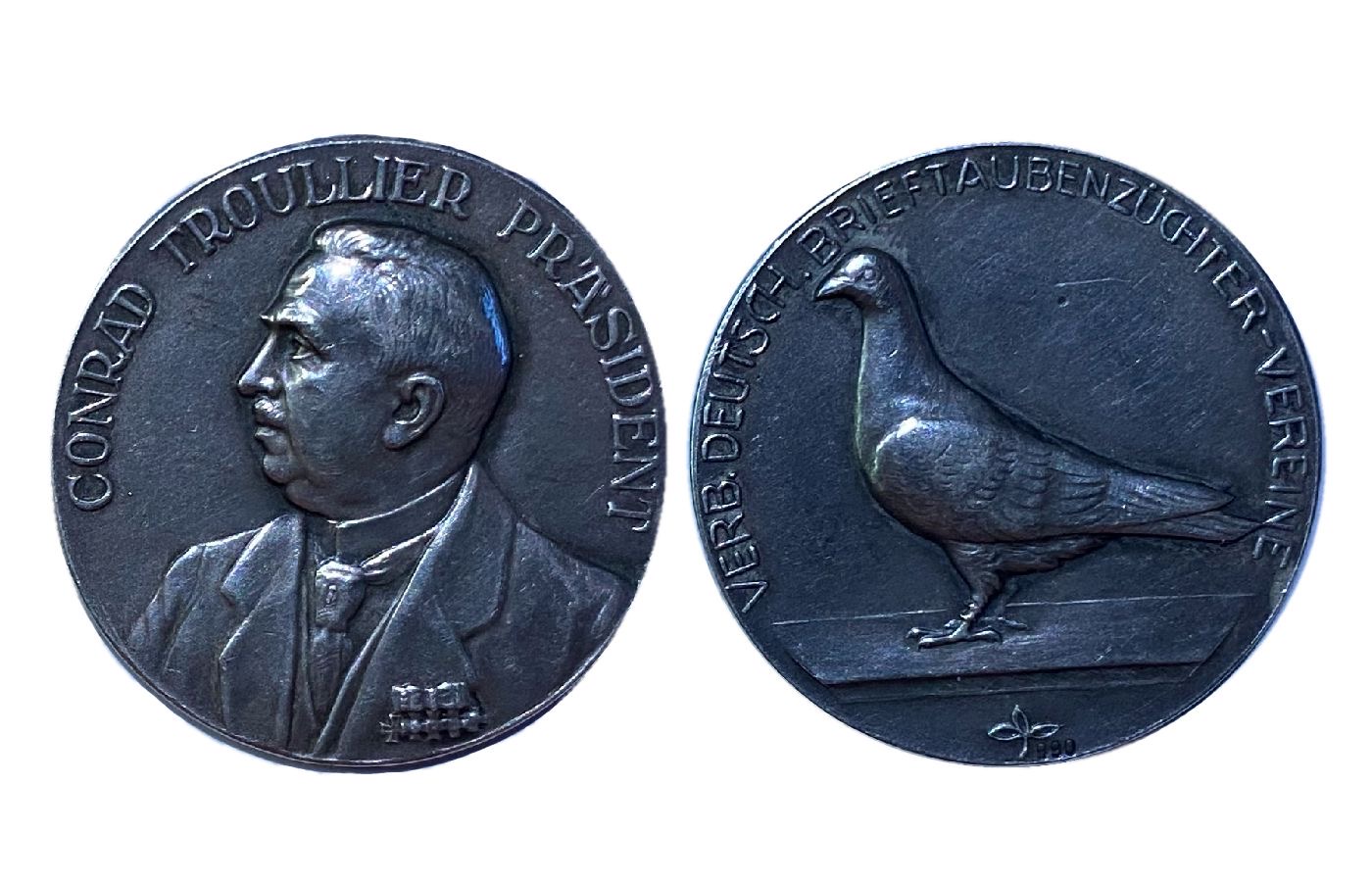 Medaille in Silber mit Präsident Conrad Troullier 