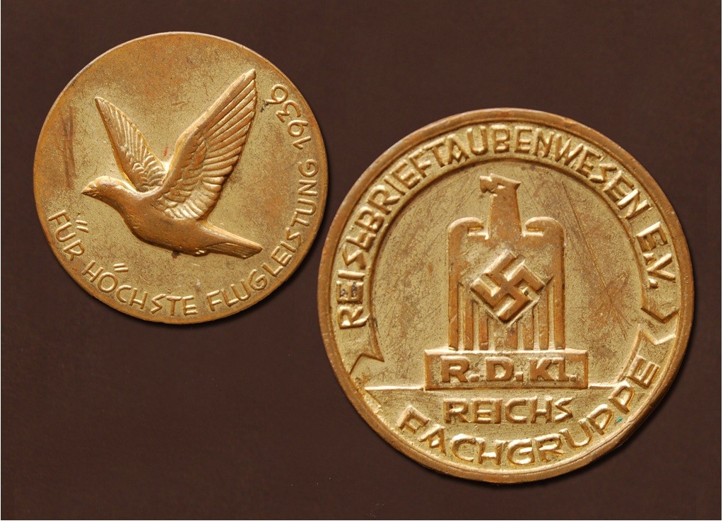 Goldmedaille der Reichsfachgruppe Reisebrieftaubenwesen e.V. aus 1936