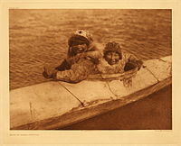 Foto von Edward E. Cutiss Inuit im Kajak