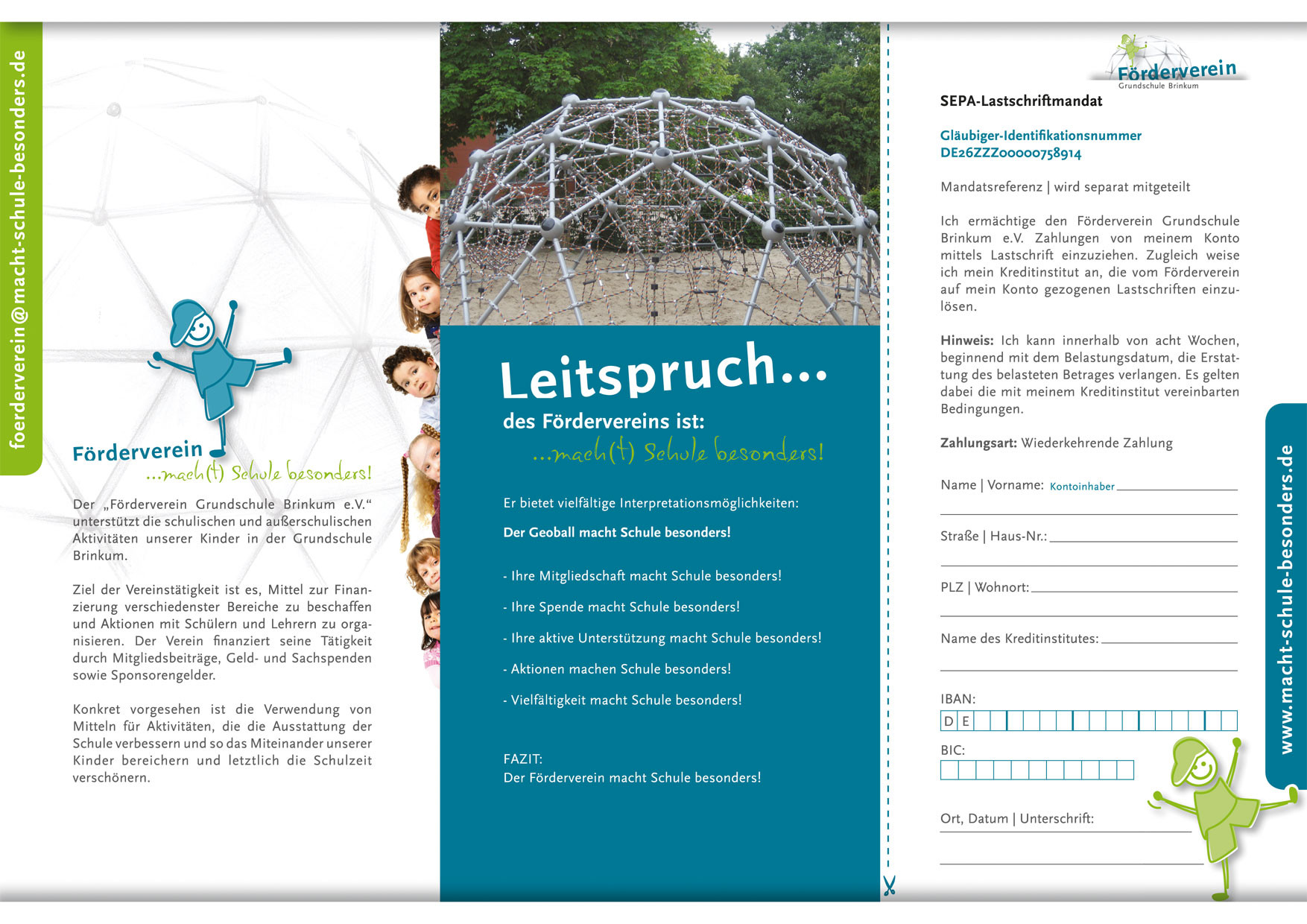 Flyer im neuen Layout - Förderverein Grundschule Brinkum macht Schule besonders!