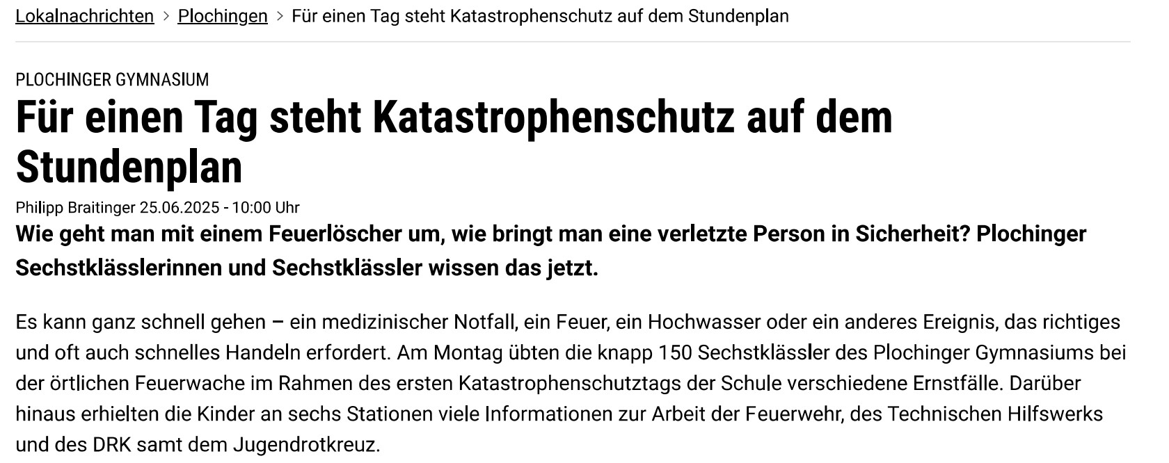 Katastrophenschutztag