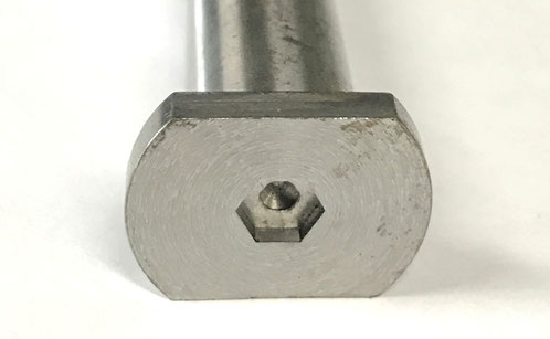 Enlarged view of the hex socket