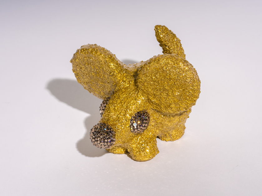  Elefantenmaus gold, besondere geheime Mixtur, Überzug: Epoxidharz, Unikat 2023, 18/23/24 cm