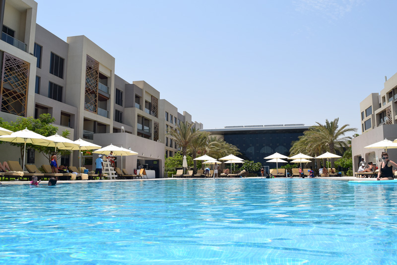 12 Days in Oman - Enjoying the Pool at The Kempinski Hotel