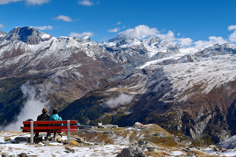 das Zermatt-Tal Wandern策马特- Aussicht再见