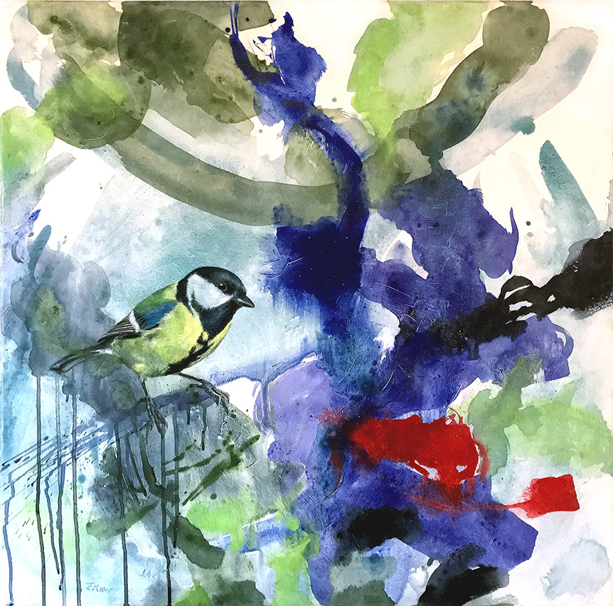 "Kühl" Kohlmeise 80 x 80 cm