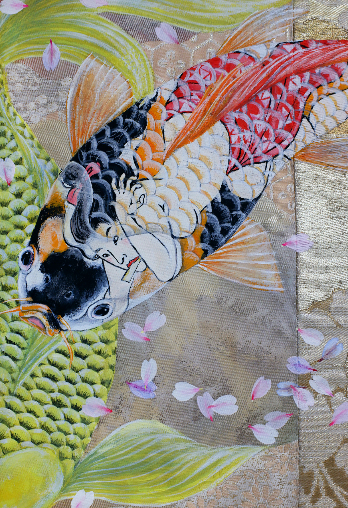 koi-fish and cherry blossom,錦鯉、桜