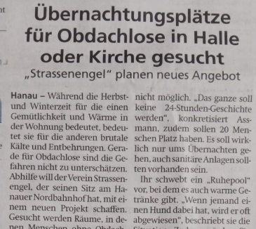 Der Hanauer Anzeiger über unser Winterprojekt