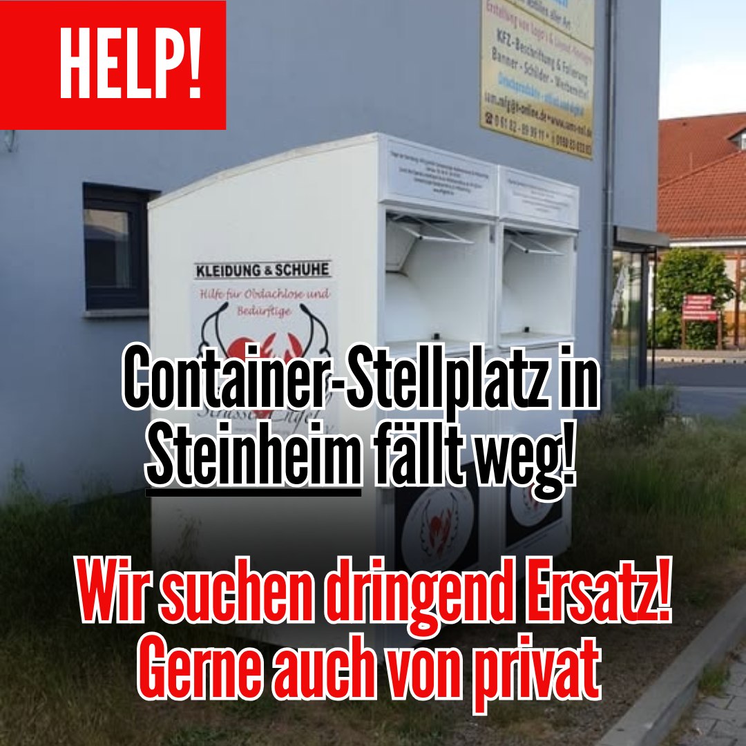 Hilfe! Unser Container-Stellplatz in Steinheim fällt weg!