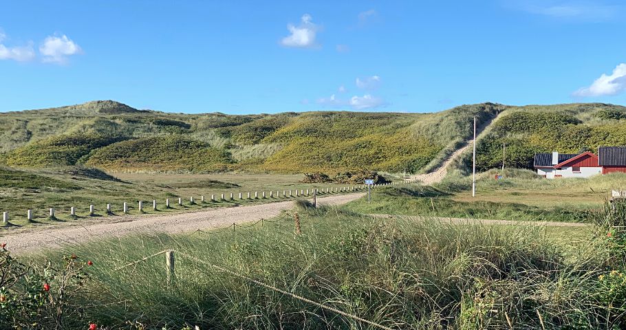 Ein befahrbarer Weg in den dänischen Dünen