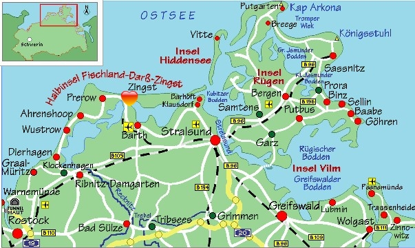 Barth Ostsee Karte / Fischland Darss Zingst Anfahrt Karte Lage Ostsee