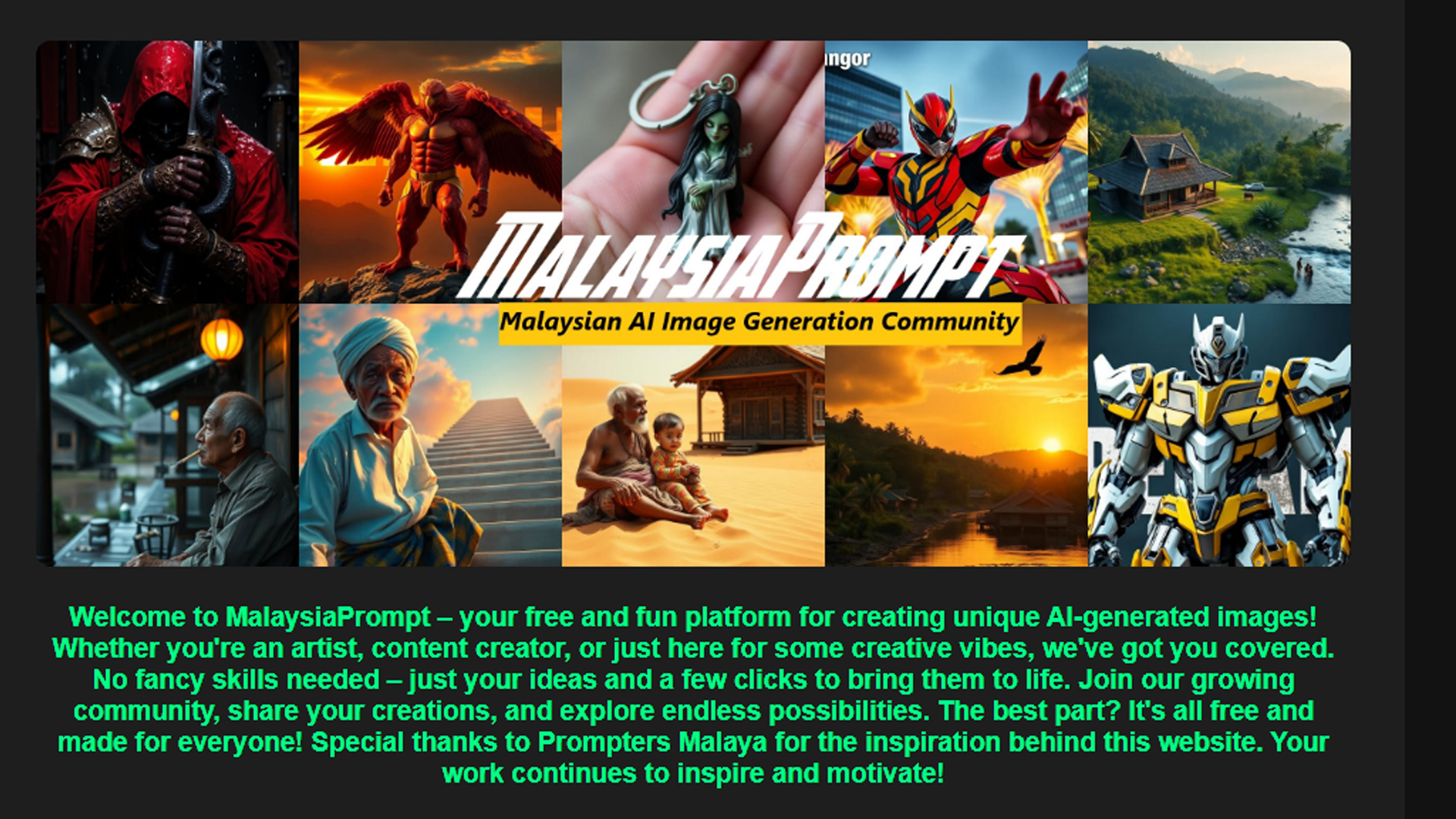MalaysiaPrompt Génère des Prompts ET des Images IA en 1 Clic GRATUIT et SANS Compte !