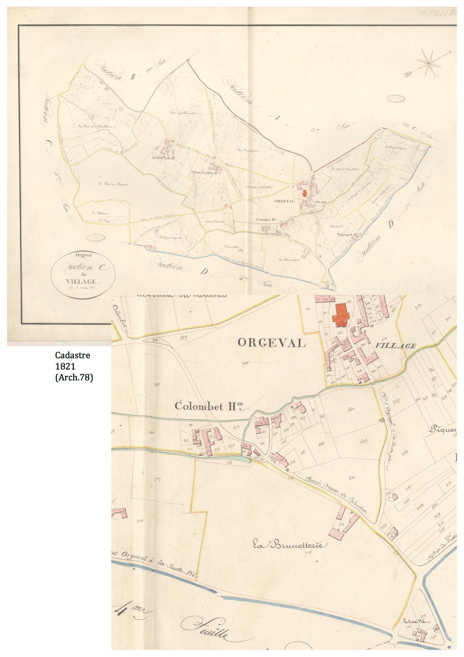 Plan Cadastre Napoléon 1821 - Source: Archives 78