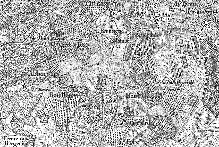 Carte des chasses,Gravure Tardieu l'Ainé Doudan et Bouclet, 1764-1774 - Source: Archives 78