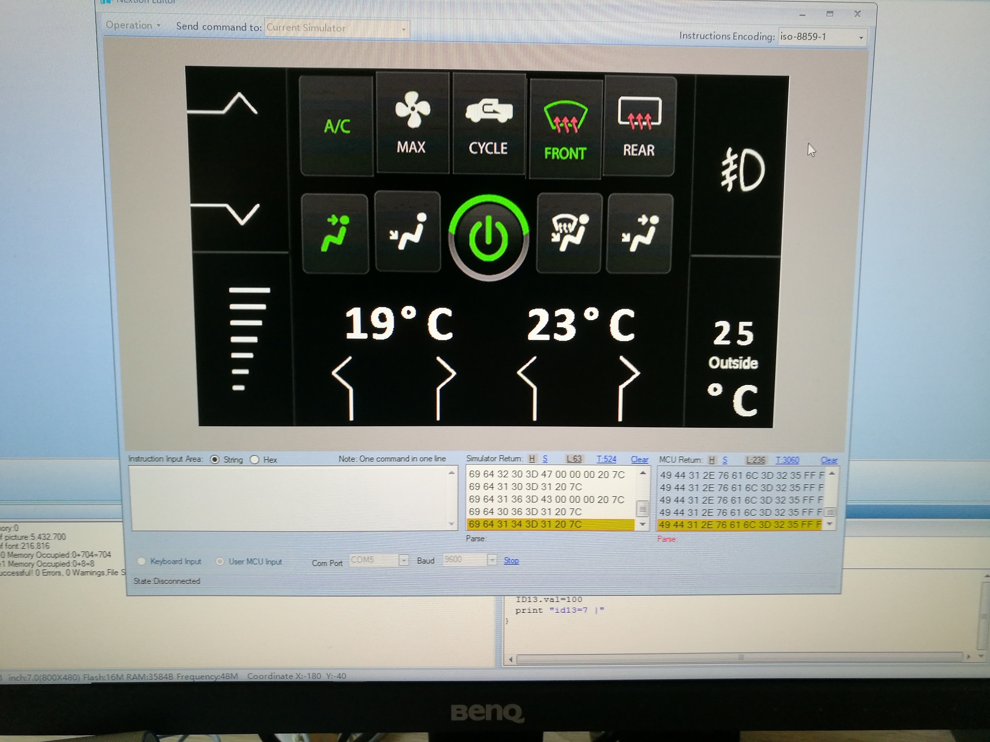 GUI for HVAC car control