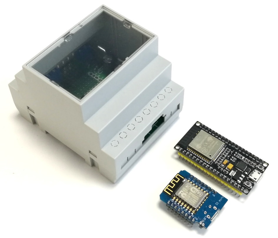 Hutschienengehäuse-Set für ESP32 und ESP8266