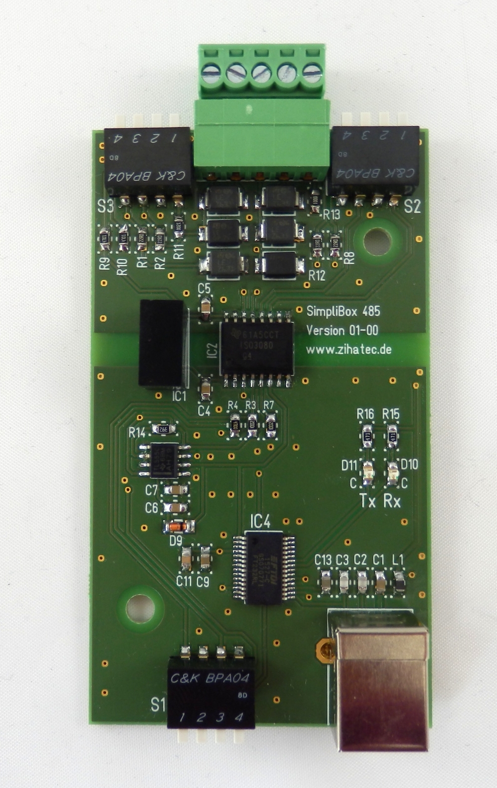 SimpliBox 485 - assembled pcb