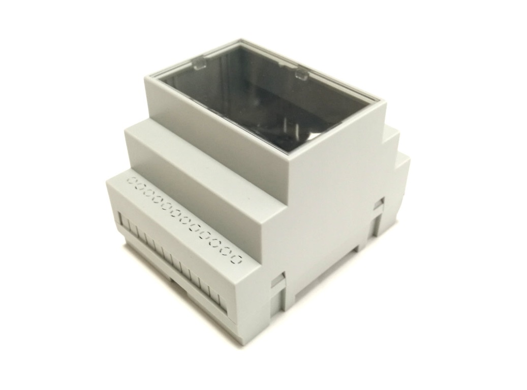 Enclosure side view with transparent lid
