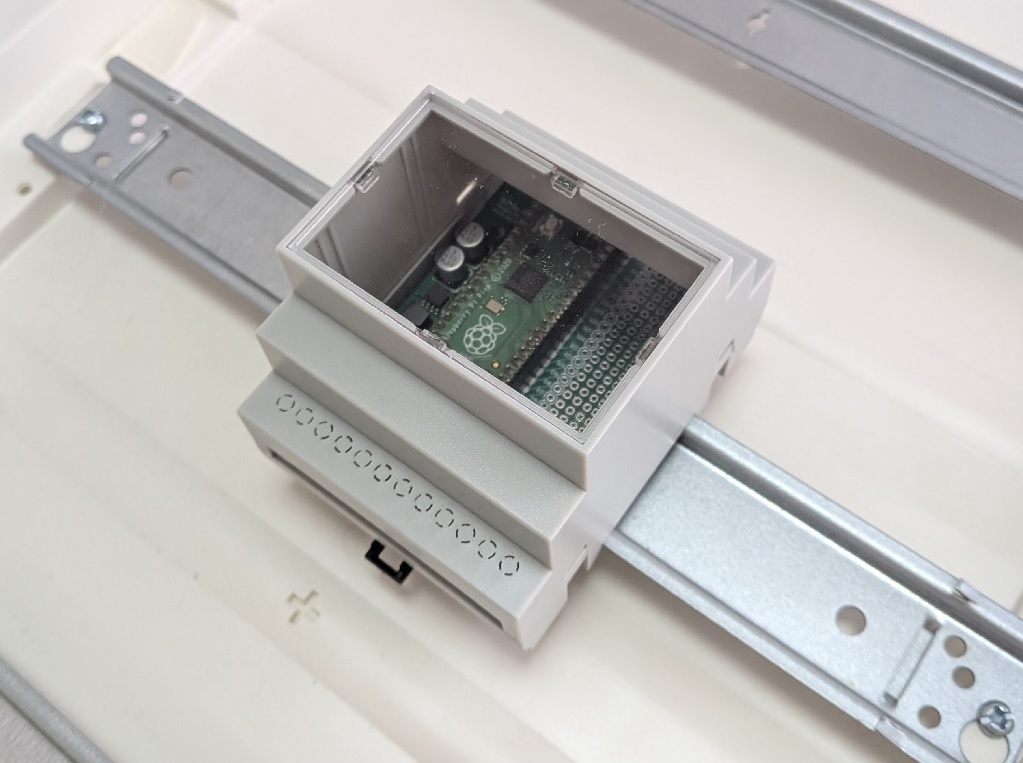 mounted in a cabinet, closed