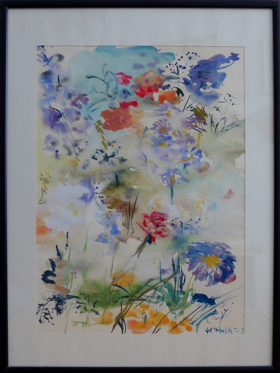 Blumen, 1978, Aquarell, 33 x 24 cm
