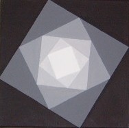 Viereck schwarz-weiss   Acryl auf Leinwand 20 x 20  CHF 100