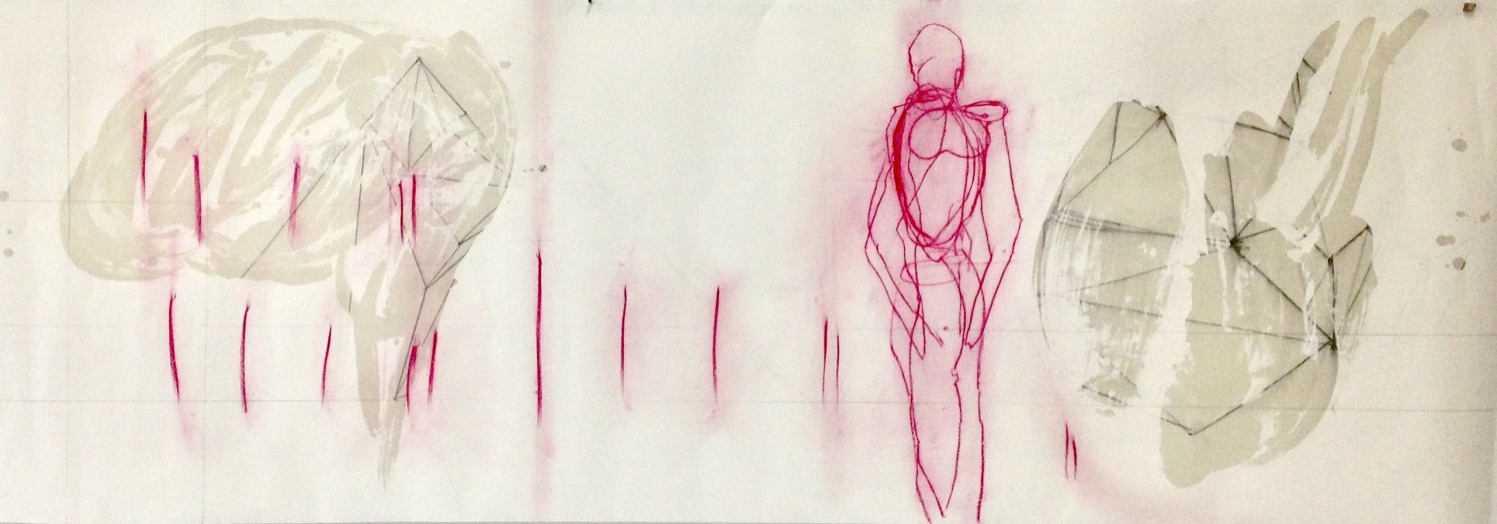 Befinden Nr. 04, Mischtechnik, 70 x 198 cm, 2019