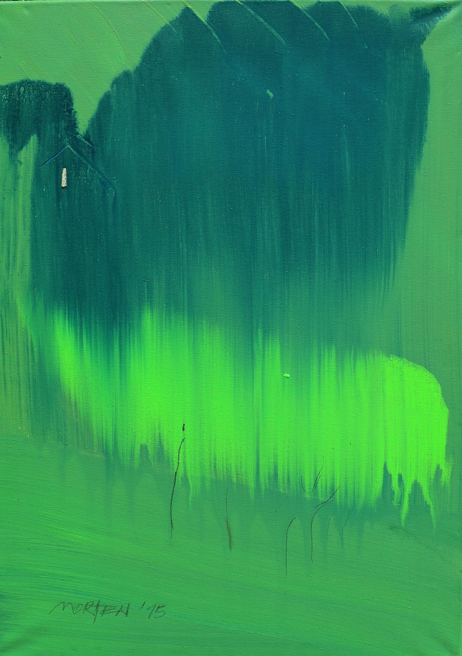SCHWARZWALD BAUMGRUPPE NO. 0, 2015, Johannes Morten, 60 x 80 cm, Öl-, Kreide und Graphit auf Canvas