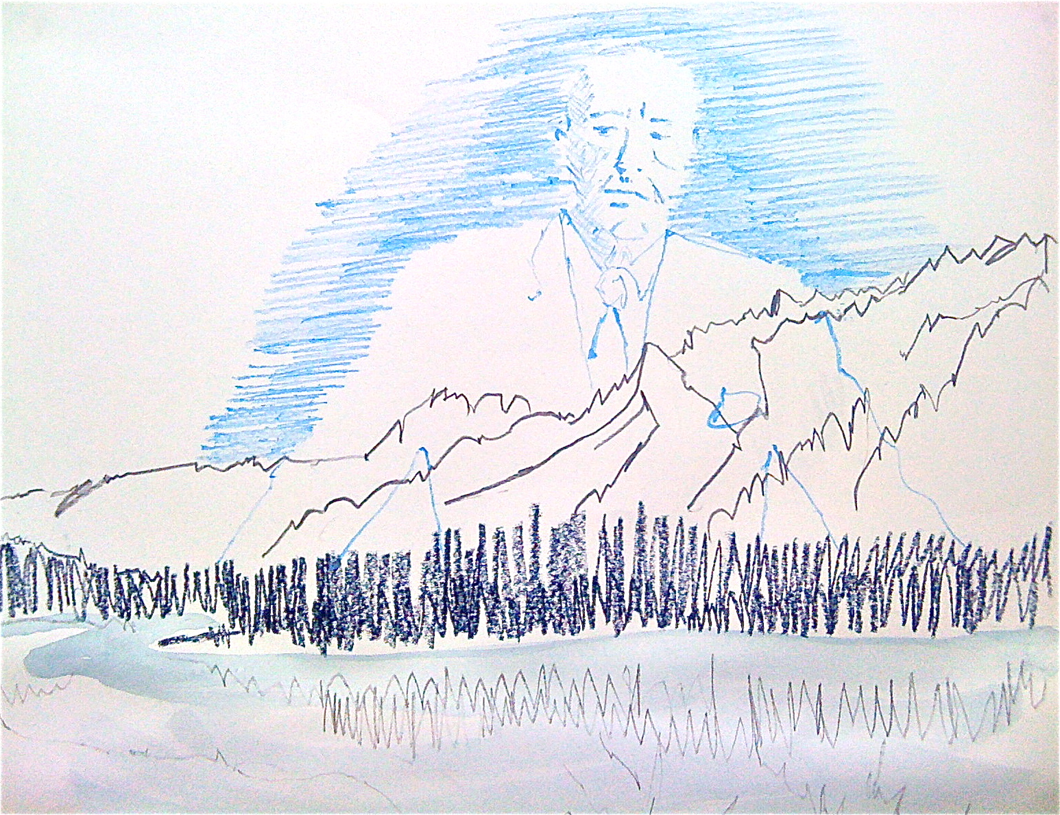 Betrachtet Zyklus: R. Wagner und die Welt, Mischtechnik, 40x40cm, 2012