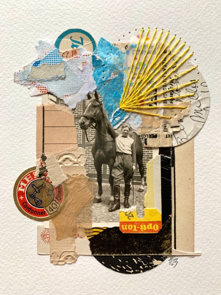 „companionship“, Collage auf Aquarellpapier, 18cmx 24cm (no.46/2023)