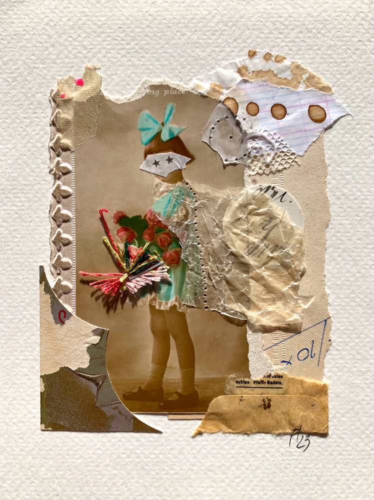 „ghost“/Februllage2023, Collage auf Aquarellpapier (no.14/2023)