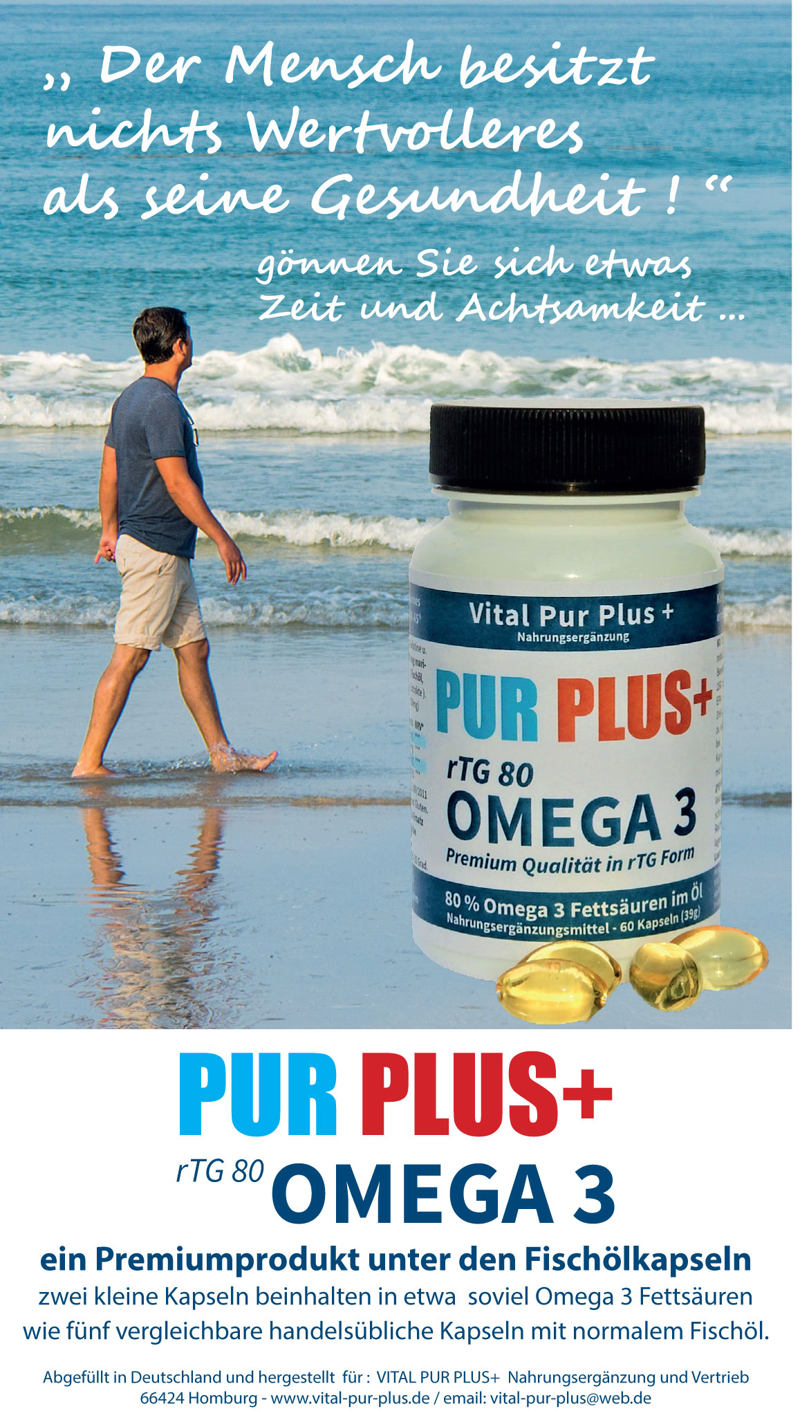 PUR PLUS+ 3 Dosen 56,70 € Omega 3 pur plus+ Starteraktion 2024