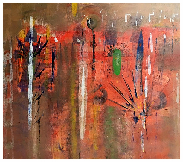 Vibrazioni e intermittenze, 2015, tecnica mista, 82 x 92 cm