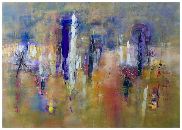 Risonances in blue, 2016, tecnica mista, 156 x 112 cm