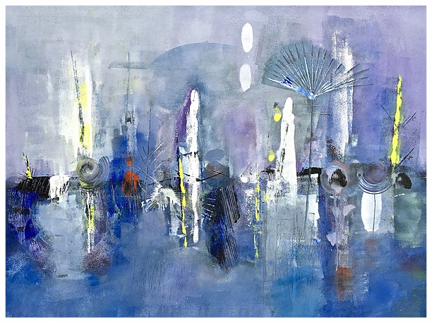 Vision in violet, 2016, tecnica mista 126 x 96 cm