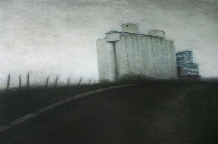 Silo de Montmirail - acrylique sur bois - 40x61 cm - 2009 - M.Pavlïn