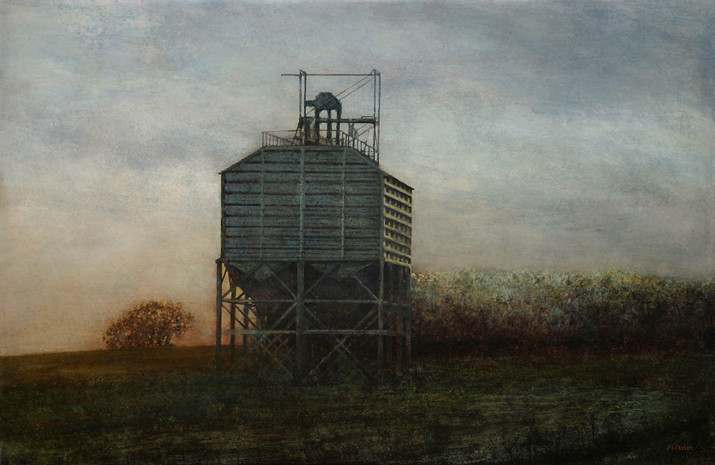 D373, silo - acrylique sur bois - 40x61 cm - 2010 - M.Pavlïn