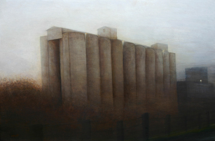 Silo de Montmirail - acrylique sur bois - 40x61 cm - 2012 - M.Pavlïn