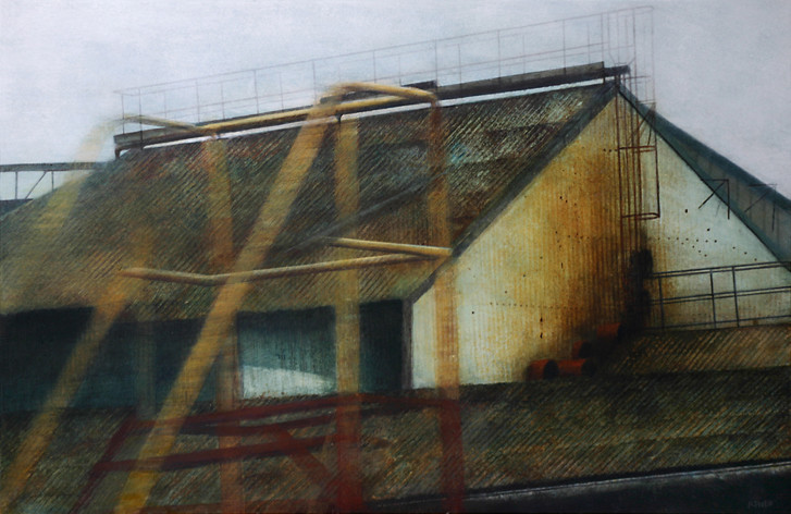 Hangar - acrylique sur bois - 40x61 cm - 2009 - M.Pavlïn