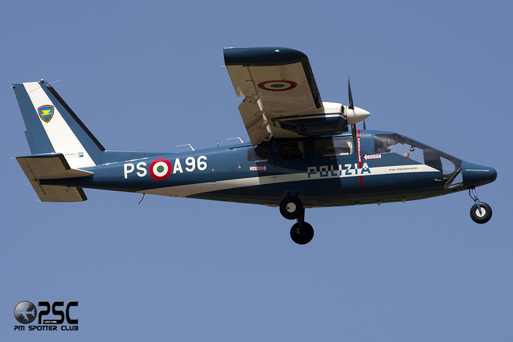 Italy - Police Partenavia P.68 Observer 2 - PS A96 @ Aeroporto di Verona © Piti Spotter Club Verona