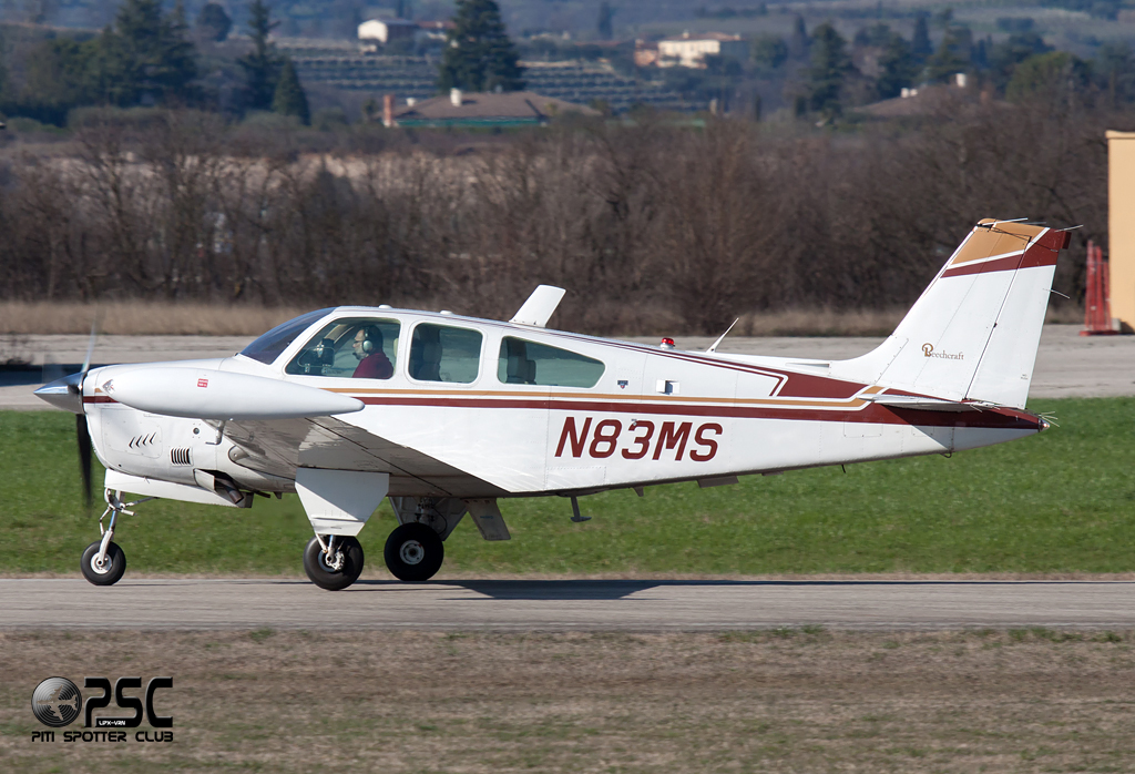 N83MS Beech F33A Bonanza BE33 CE-784 @ Aeroporto Verona Boscomantico © Piti Spotter Club Verona