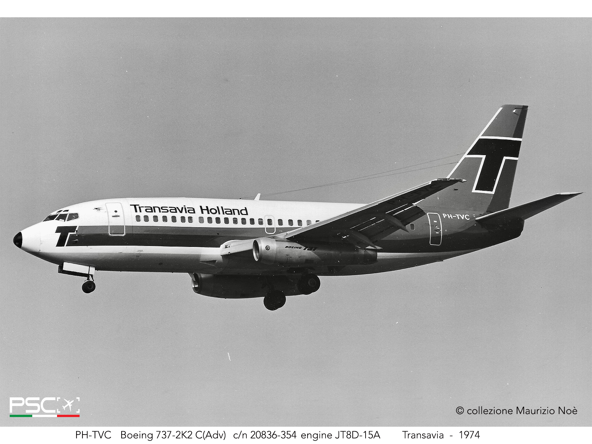 PH-TVC - Boeing 737-2K2 C 20836 354 JT8D-15A  Transavia 1974 @ Milano Malpensa © collezione Maurizio Noè - Piti Spotter Club Verona