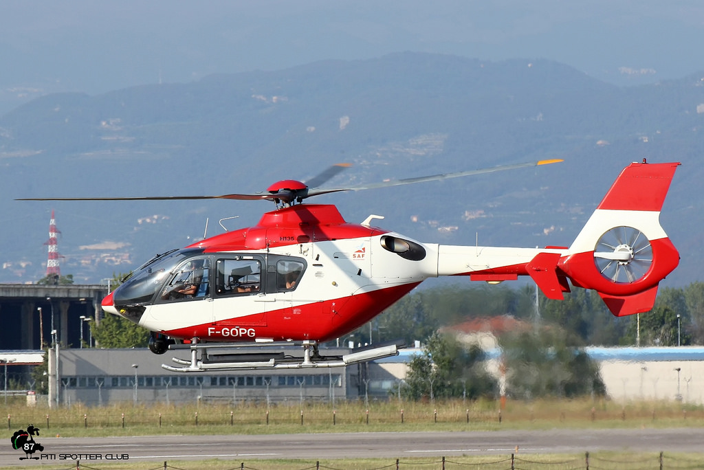 F-GOPG SAF Hélicoptères Eurocopter EC135 T1, SAF Hélicoptères - @ Aeroporto di Verona - 24/09/2016 © Piti Spotter Club Verona