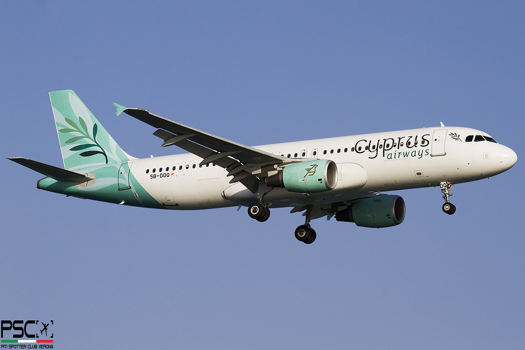 5B-DDQ Airbus A320-214 4055  cfm56-5B4  Cyprus Airways (GECAS) 2009 @ Larnaca LCA 08 2025 © Piti Spotter Club Verona