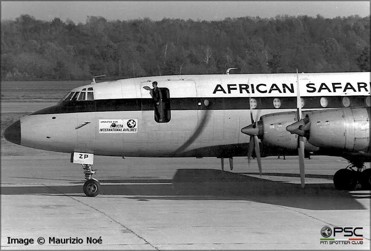 5Y-AZP Bristol 175 Britannia 308F 12922  Bristol Proteus  African Safari Airways 1958  © collezione Maurizio Noè p.g.c. - Piti Spotter Club Verona
