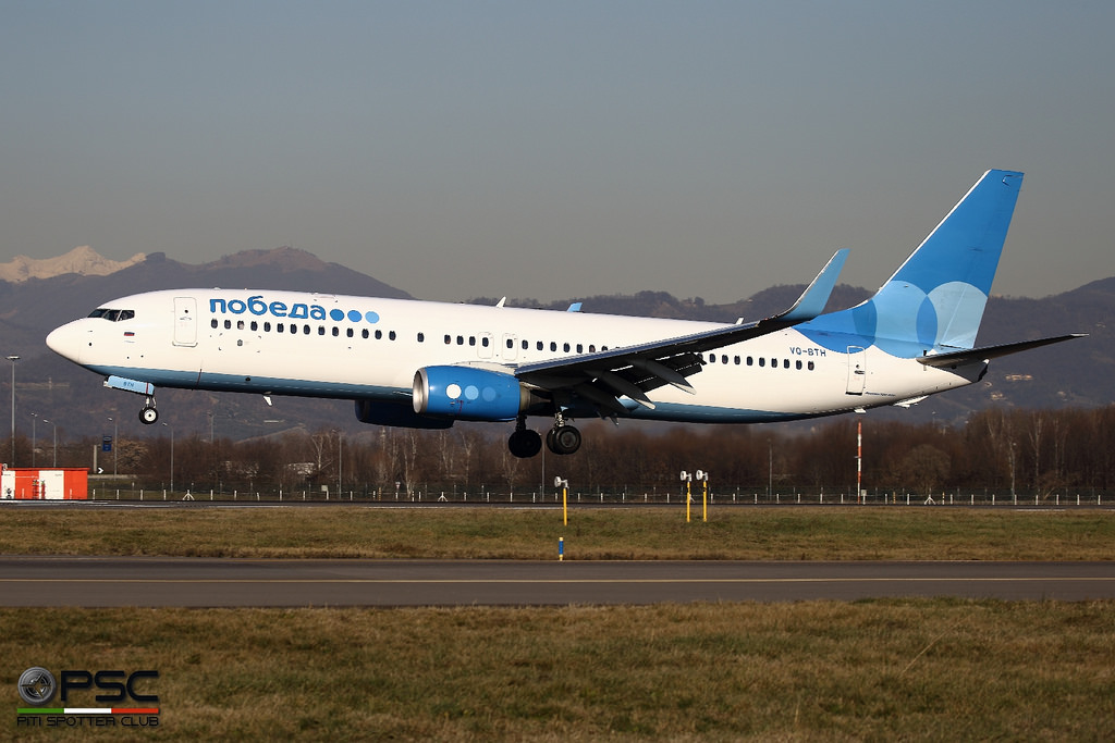 VQ-BTH B737-8LJ 39947/5051 Pobeda @ Bergamo Airport 19.01.2016 © Piti Spotter Club Verona