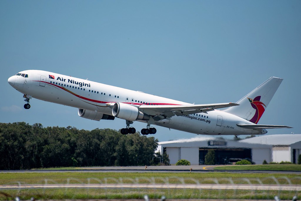 P2-PXV Boeing 767-341ER 30341 768 CF6-80C2B7F  Air Niugini 1999  @ Brisbane BNE 08 2025 © Piti Spotter Club Verona